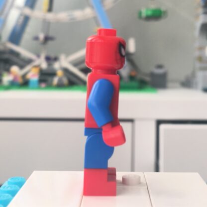 LEGO Spider-Man Minifigure with Dark Red Web Pattern, Blue Legs - Image 3