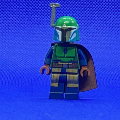 LEGO Star Wars Minifigure Mandalorian Tribe Warrior - Female, Dark Brown Cape, Green Helmet with Antenna / Rangefinder