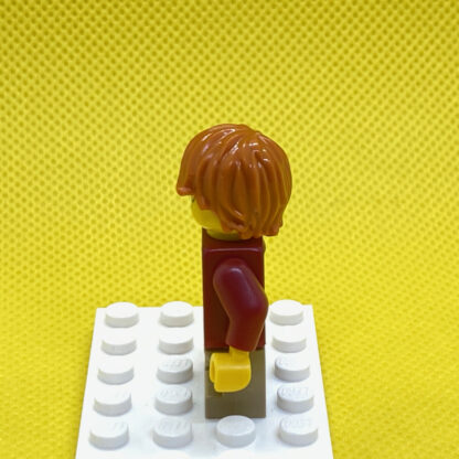 LEGO MinifigureBoy Boy, Glasses, Dark Red Jacket, Dark Orange Hair Tousled with Side Part - Image 2