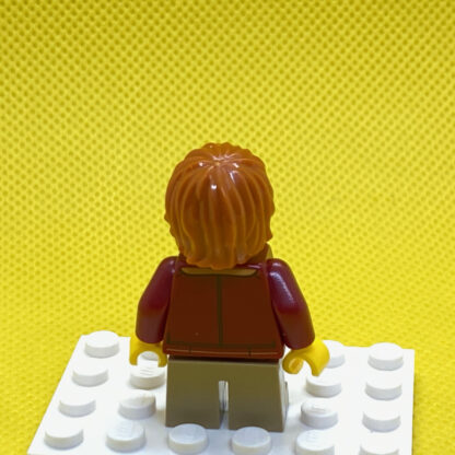 LEGO MinifigureBoy Boy, Glasses, Dark Red Jacket, Dark Orange Hair Tousled with Side Part - Image 3