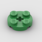 LEGO Part Bright Green Plate, Round 2 x 2 with Axle Hole