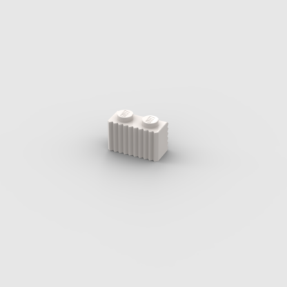 LEGO Part White Brick, Modified 1 x 2 with Flutes / Fluted