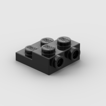 LEGO Part Black Plate, Modified 2 x 2 x 2:3 with 2 Studs on Side