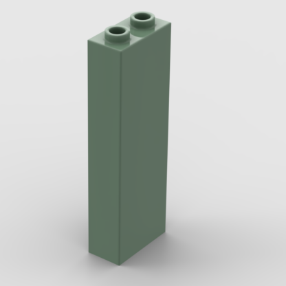 LEGO Part Sand Green Brick 1 x 2 x 5 - Blocked Open Studs or Hollow Studs