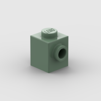 LEGO Part Sand Green Brick, Modified 1 x 1 with Stud on 1 Side