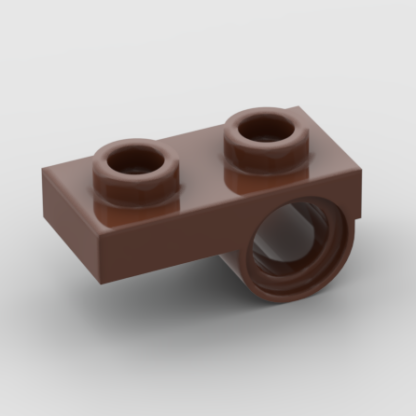 LEGO Part Reddish Brown Plate, Modified 1 x 2 with Pin Hole on Bottom