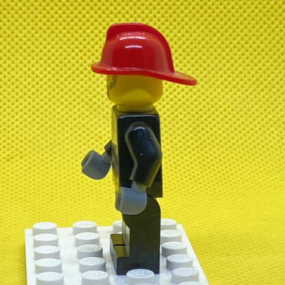 LEGO Fire Man Minifigure - Reflective Stripes with Utility Belt, Red Fire Helmet, Goatee - Image 3