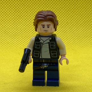 LEGO Star Wars Han Solo, Dark Blue Legs, Vest with Pockets, Wavy Hair