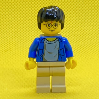 USED LEGO Minifigure Harry Potter Harry Potter, Blue Open Shirt Torso, Tan Legs Yellow Hands