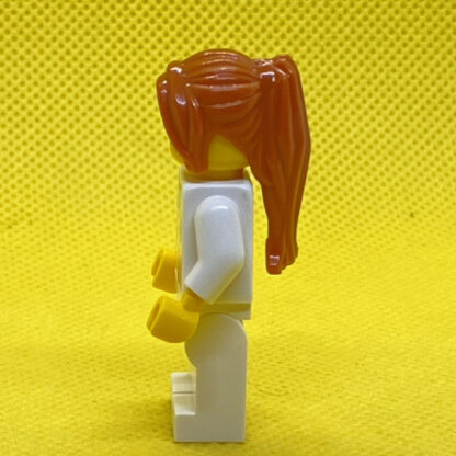 LEGO Minifigure Doctor - EMT Star of Life, White Legs, Dark Orange Hair Ponytail Long with Side Bangs, Glasses - Image 2