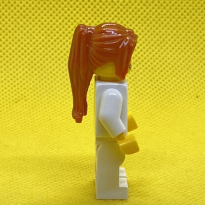 LEGO Minifigure Doctor - EMT Star of Life, White Legs, Dark Orange Hair Ponytail Long with Side Bangs, Glasses - Image 4