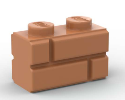 LEGO Part 1x2 Brick with Masonry Profile Medium Nougat.