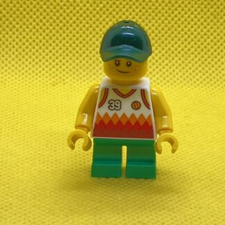 LEGO Boy, Jersey with #39, Green Short Legs, Dark Green Cap Minifigure