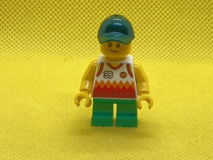 LEGO Boy, Jersey with #39, Green Short Legs, Dark Green Cap Minifigure