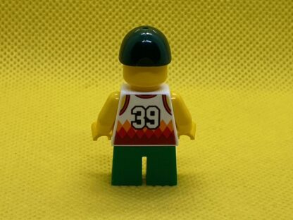 LEGO Boy, Jersey with #39, Green Short Legs, Dark Green Cap Minifigure - Image 3