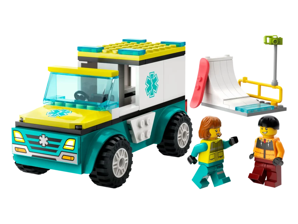 Emergency Ambulance and Snowboarder