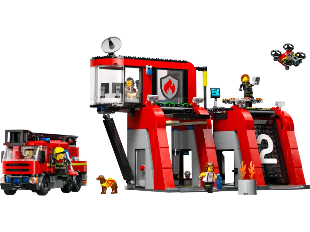 Fire Station with Fire Truck