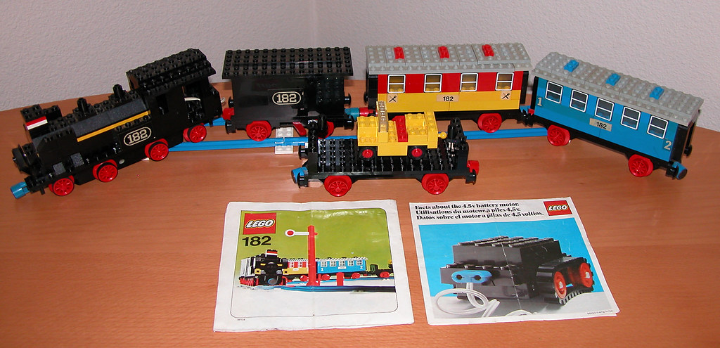 Vintage LEGO Train with blue track