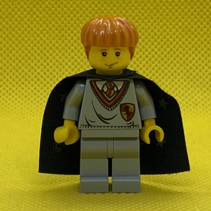 LEGO HP007 Ron Weasley - Gryffindor Shield Torso, Black Cape with Stars