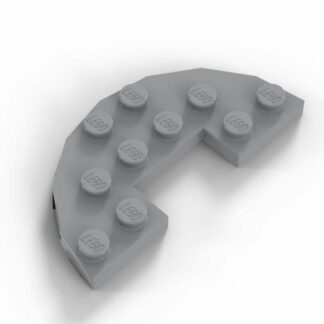 LEGO Part Light Blue Gray Plate, Round Half 3 x 6 with 1 x 2 Cutout