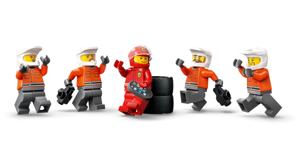 F1 Pit Stop & Pit Crew with Ferrari Car Minifigures