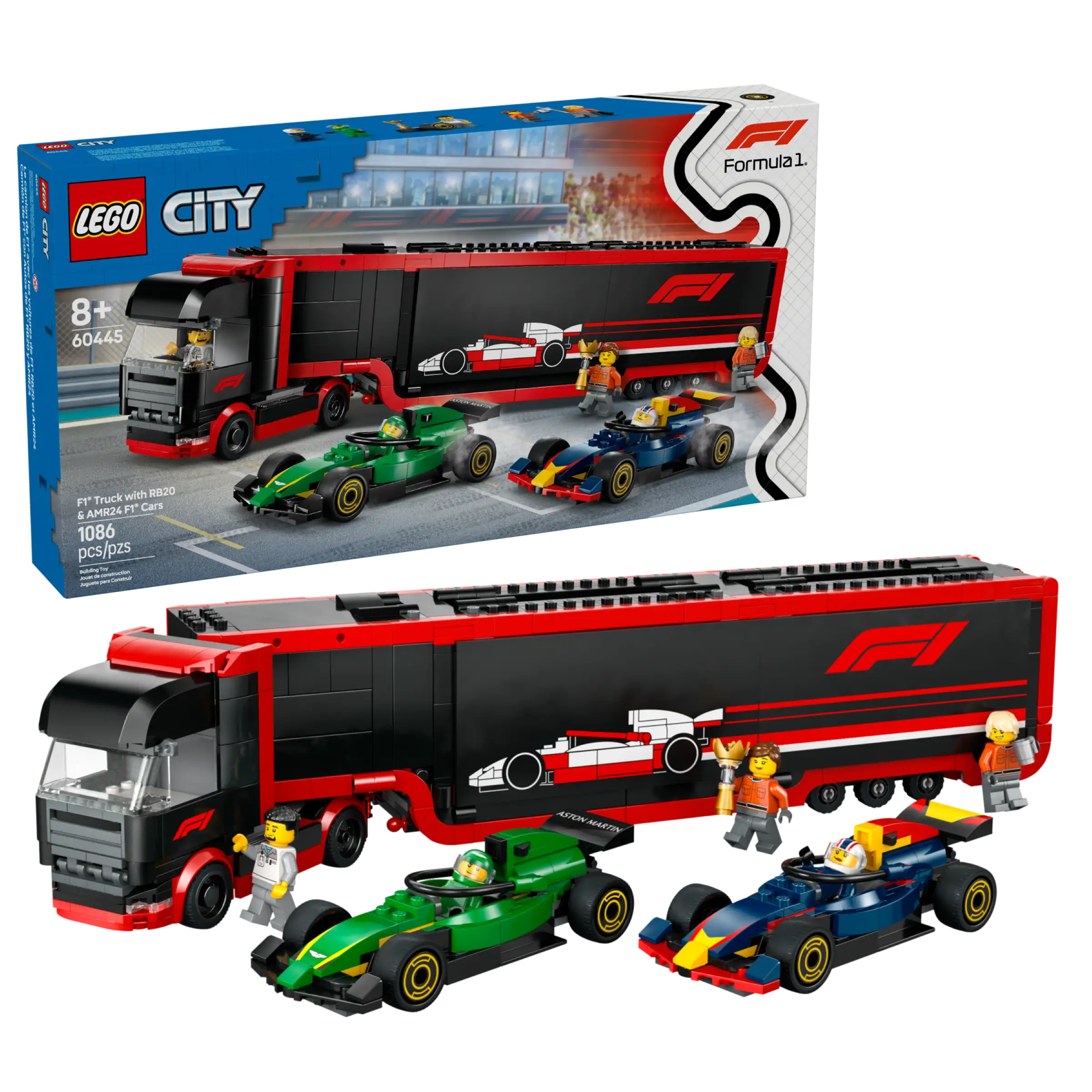 F1 Truck with RB20 & AMR24 F1 Cars Box Front