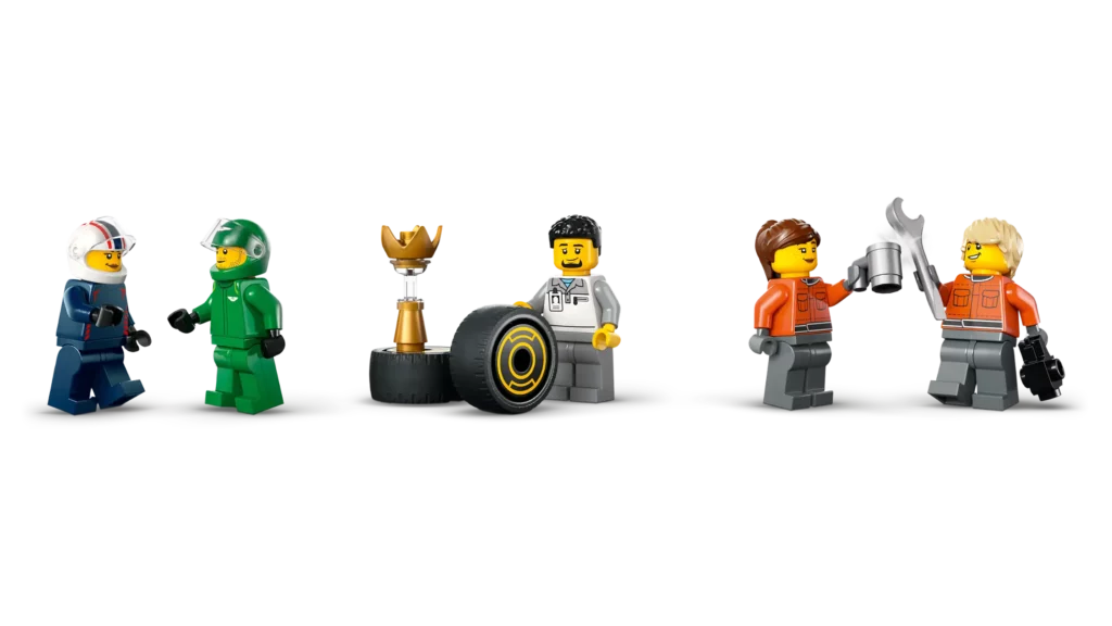 F1 Truck with RB20 & AMR24 F1 Cars Minifigs