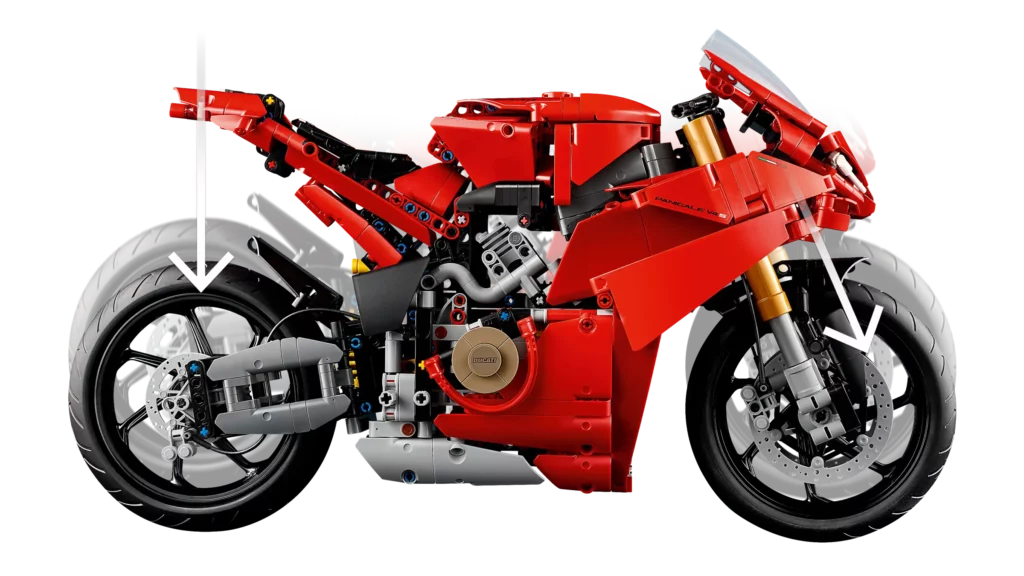 The LEGO Ducati Has active suspention