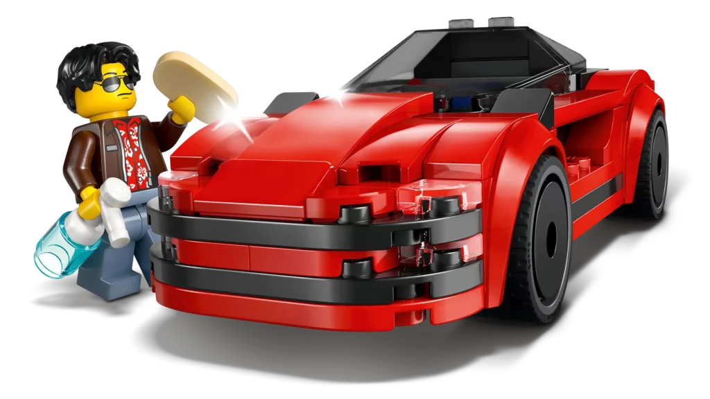 Washing the Red Sports Car LEGO set