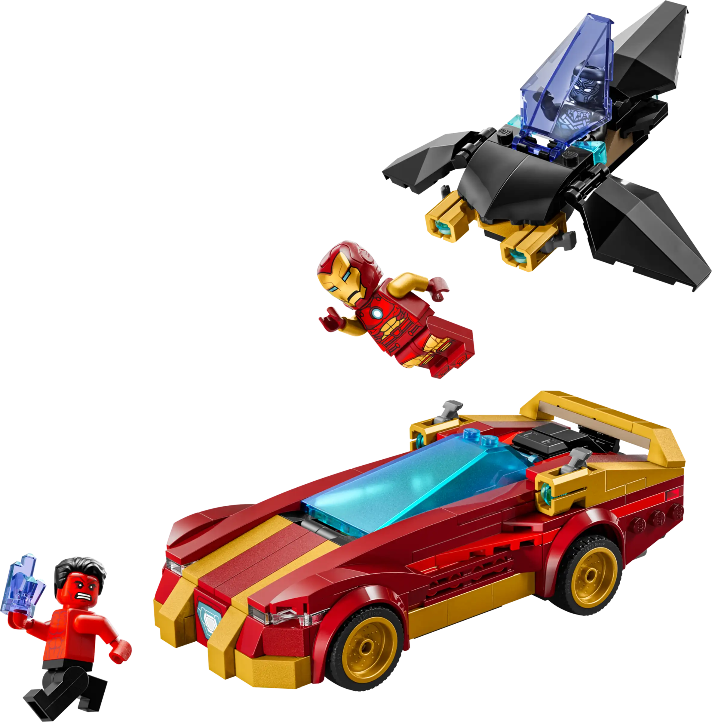 Iron Man Car & Black Panther vs. Red Hulk LEGO set